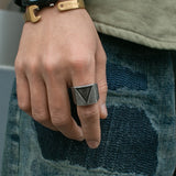 Stainless Steel Viking triangle Ring