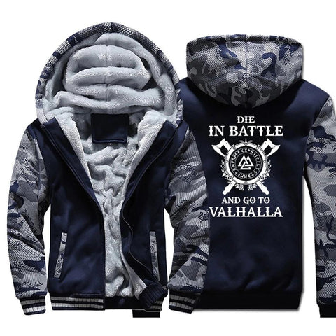 Die In Battle And Go To Valhalla Hooded Sweatshirt