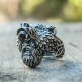 Bear Warrior Biker Ring